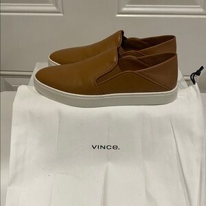 New in Box Vince Garvey Camel Slip ons shoes